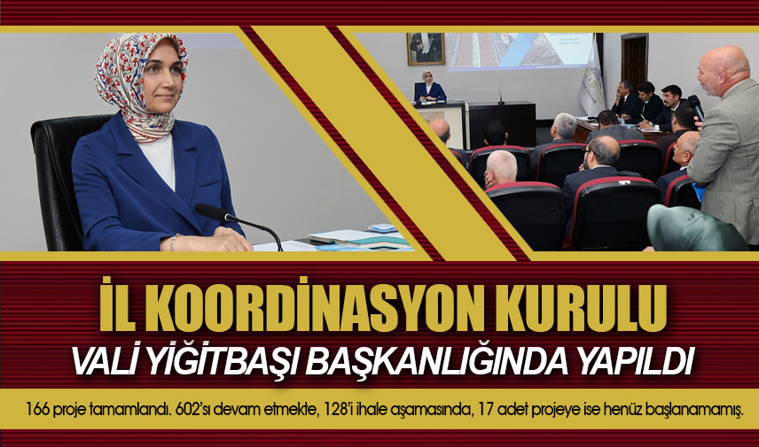 İl Koordinasyon Kurulu Toplantısı Vali Yiğitbaşı başkanlığında yapıldı